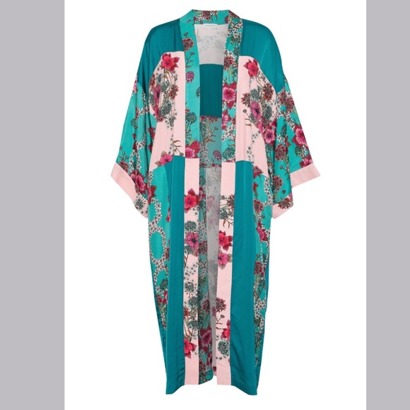 SANDRO  Floral-print silk-satin robe - Picture 5 of 8